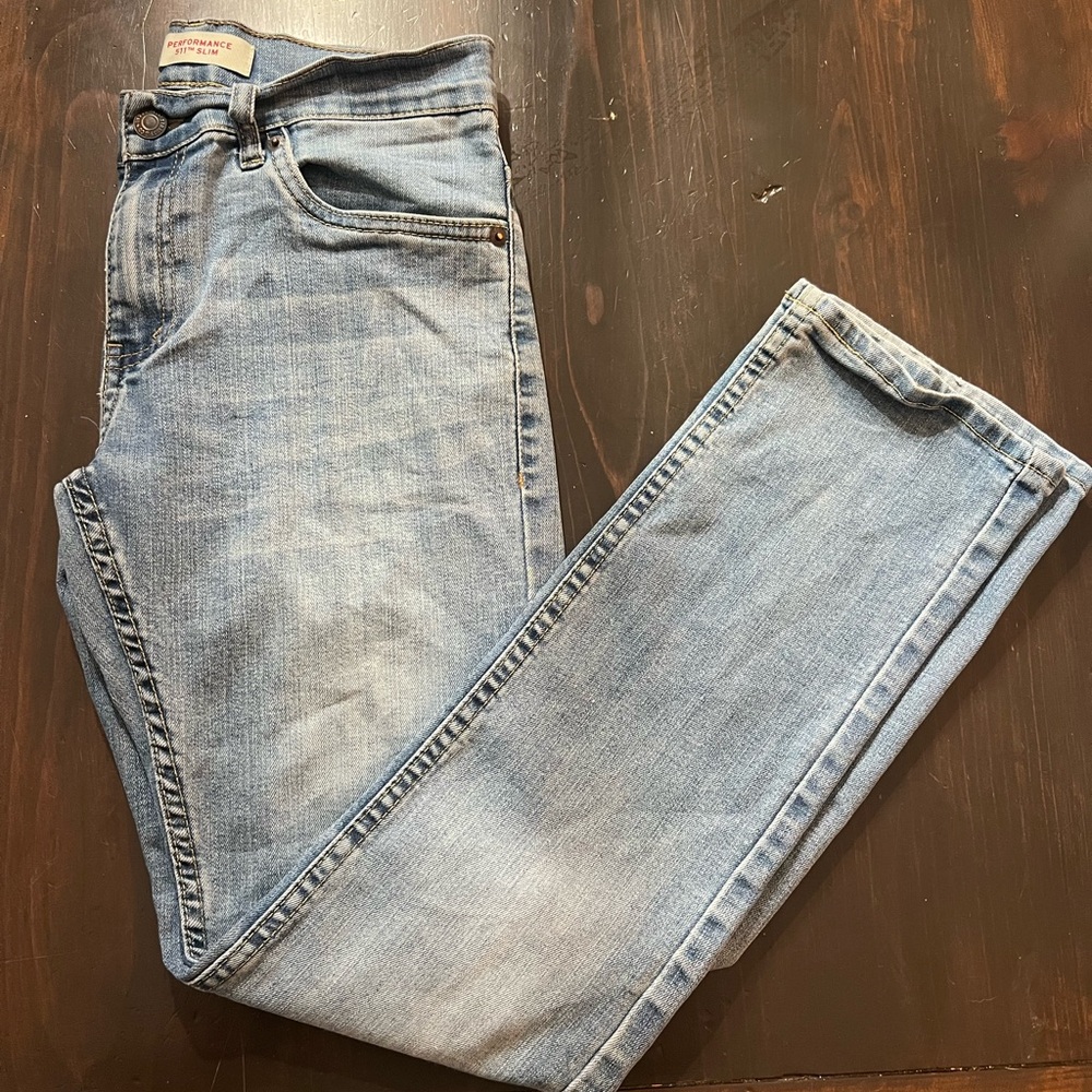 Girls Levi’s 14 reg light wash stretch denim jeans performance 511 slim